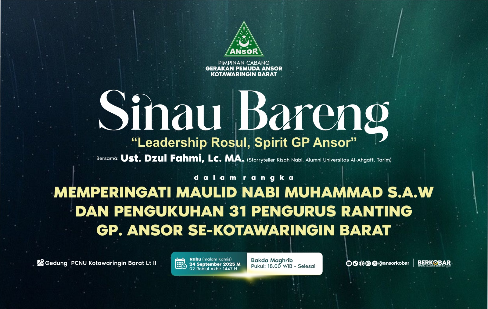 Sinau Bareng Leadership Rosul, Spirit GP Ansor Kab. Kotawaringin Barat